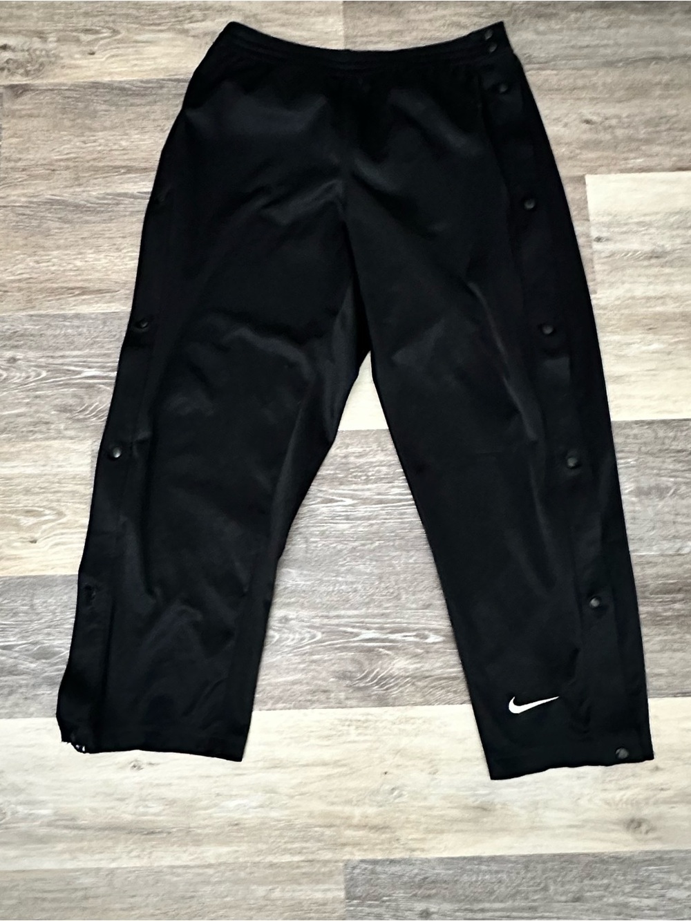 Vintage Y2K Nike Men Snap Away Track Pants Black 90s Basketball Warm Up L